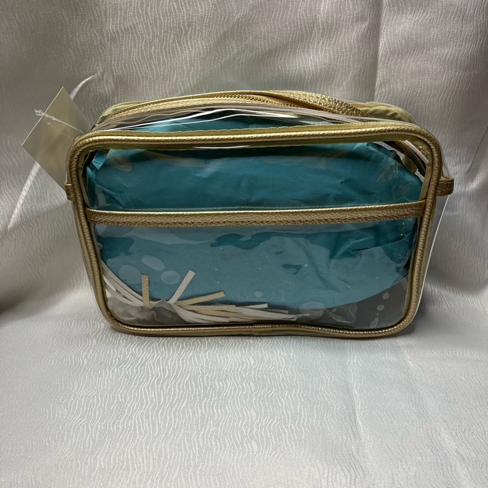 NWOT Gold Clear Crossbody Bag with Tassel and Strap